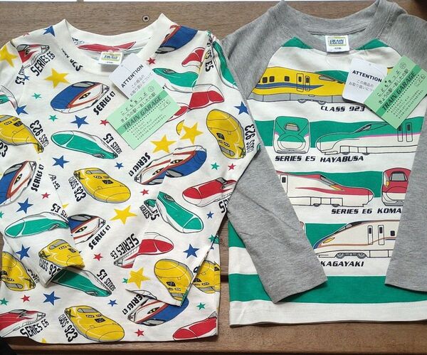 《新品》ドクターイエロー 新幹線【2枚セット】TRAIN GARAGE 長袖Tシャツ 新幹線 110