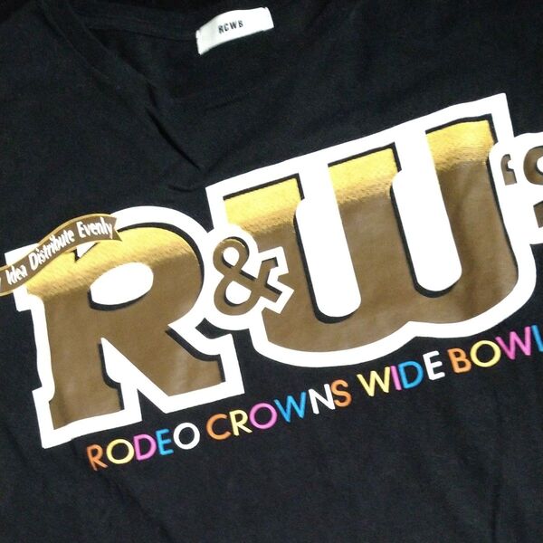 《RODEO CROWNS WIDE BOWL 》BIGロゴプリント Tシャツ 黒 フリーサイズ