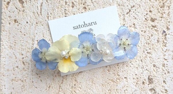 ネモフィラと紫陽花ビオラバレッタ