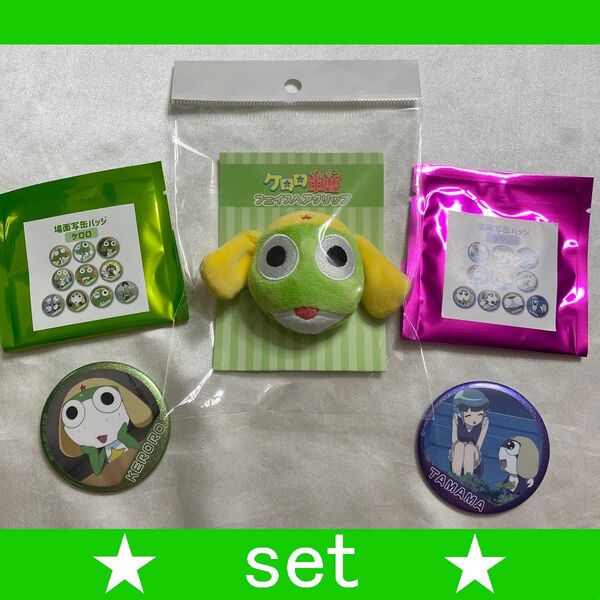 ケロロ軍曹 フェイスヘアクリップ 場面写缶バッジ ケロロ タママ