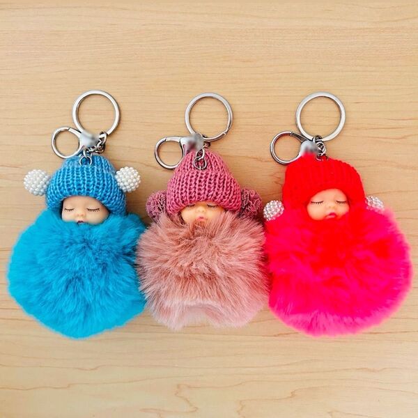 ベビー ドール もこもこ 赤ちゃん 3種類 キーホルダー まとめ売り