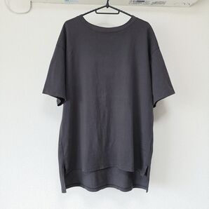 しまむら 綿100 半袖 Tシャツ ダークグレー チュニック