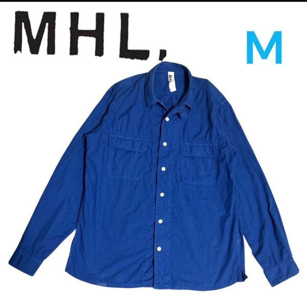 MHL, マーガレットハウエル コットンシャツ ブルー M