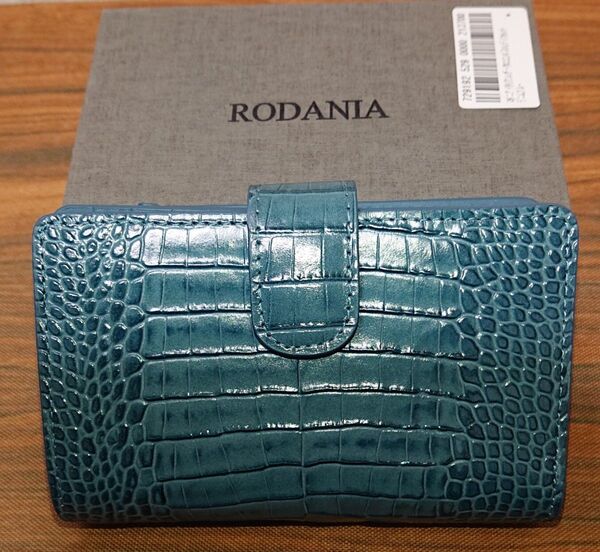 【未使用】RODANIA 財布 クロコダイル柄 デニムブルー