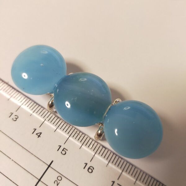 水色 ハンドメイド ガラス 帯留め 帯留 着物用小物 ファッション フュージング