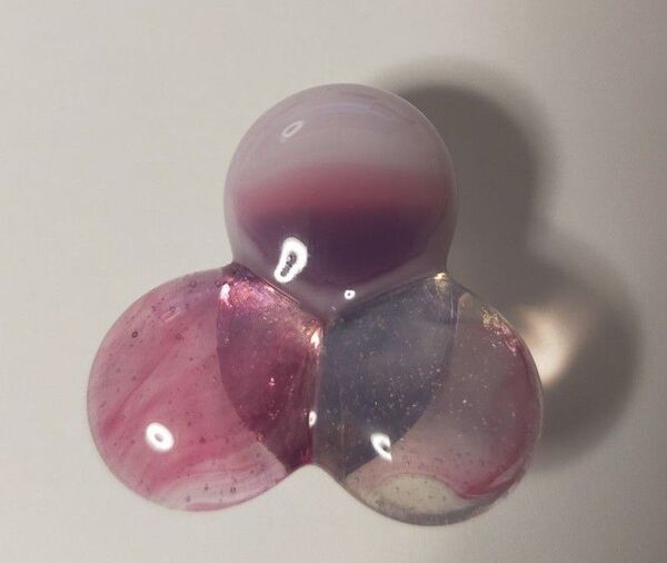 ピンク色 ハンドメイド ガラス 帯留め 帯留 着物用小物 ファッション フュージング