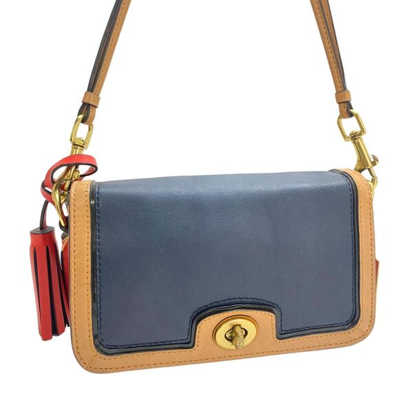 coach 19898 ショルダーバッグ ターンロック カラフル ネイビー コーチ