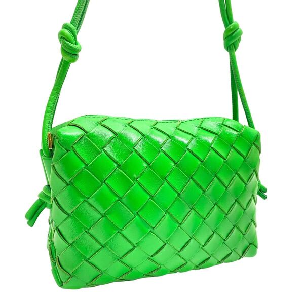 ボッテガヴェネタ ミニループ カメラバッグ イントレチャート グリーン ショルダーバッグ bottega veneta