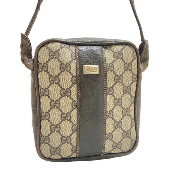 GUCCI ショルダーバッグ GGスプリーム PVCレザー ビンテージ オールドグッチ