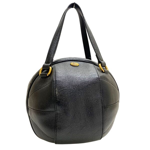【極美品】GUCCI バスケットボール ハンドバッグ ブラック レザー グッチ