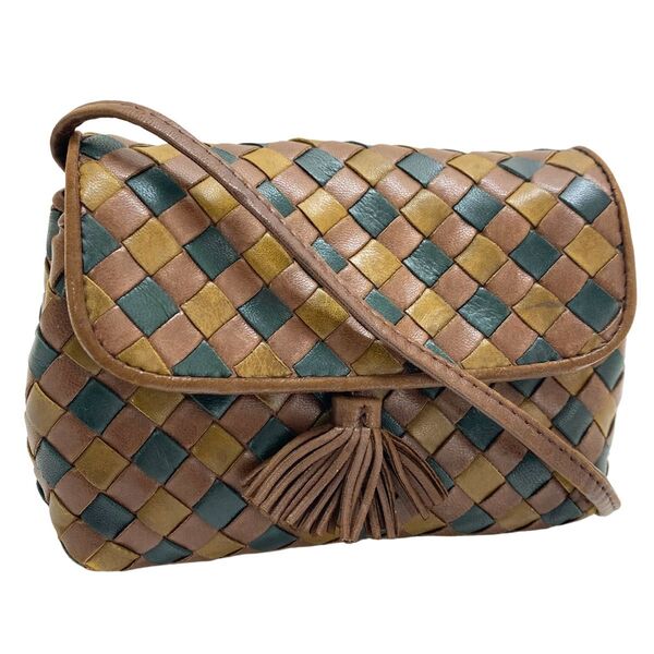 【希少美品】ボッテガヴェネタ ショルダーバッグ カラフル イントレチャート bottega veneta マルチカラー