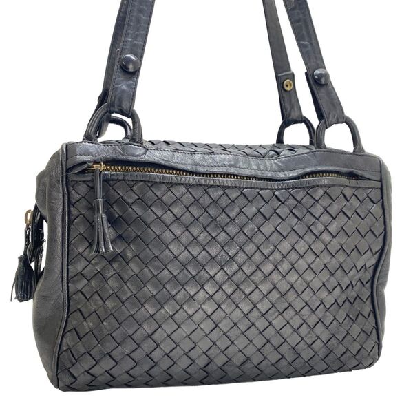 ボッテガヴェネタ イントレチャート ネイビーショルダーバッグ bottega veneta