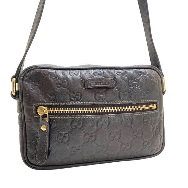 GUCCI ショルダーバッグ GGシマ ブラウン カメラバッグ グッチ ビンテージ