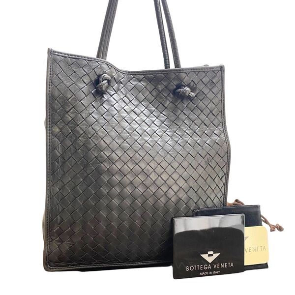 ボッテガヴェネタ ショルダーバッグ ダークブラウン イントレチャート ミラー付き bottega veneta ビンテージ