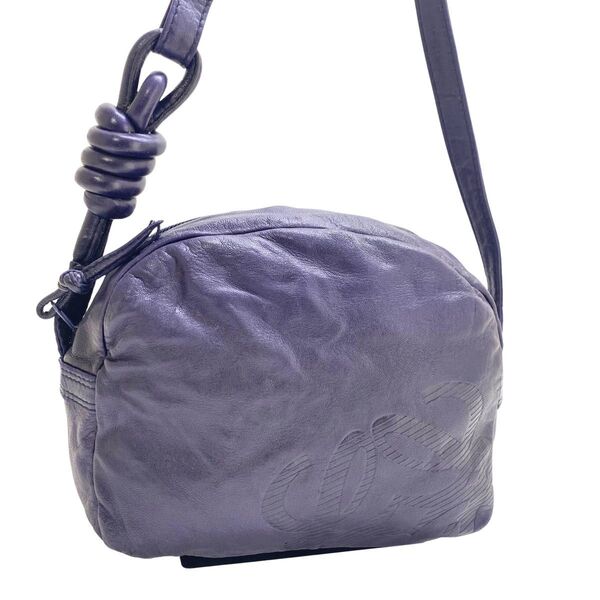 ロエベ ショルダーバッグ パープル アナグラム ナッパレザー loewe ビンテージ