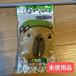 未使用品 レディース カピバラ 動物 イラスト ソックス 記念品 靴下 23~25cm こども動物自然公園 日本製 エファ株式会社