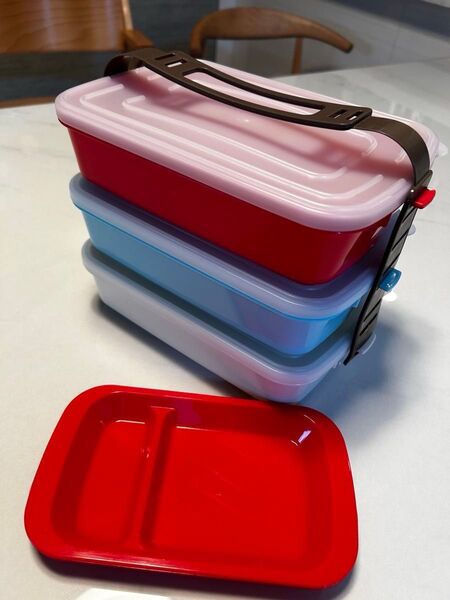 お弁当箱 3段 スタッキング 遠足 ピクニック 運動会 ランチボックス 3段セット キャンプ バーベキュー タケヤ化学工業