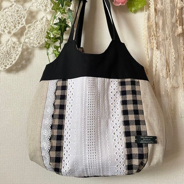 ハンドメイド マチが可愛いトートバッグ