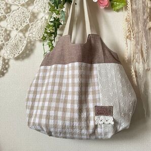 ハンドメイド マチが可愛いトートバッグ