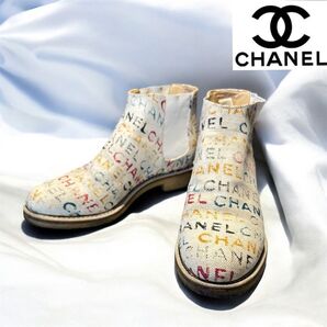 【希少】CHANEL シャネル サイドゴアブーツ ショートブーツ 24cm ブーツ