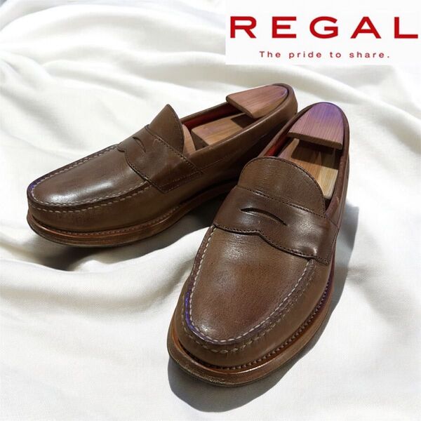 【美品】REGAL リーガル 927S 25.5cm ローファー クロムエクセル コインローファー 革靴