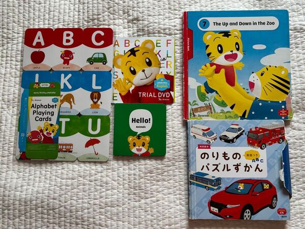 こどもちゃれんじイングリッシュ DVD アルファベットカード、ミニ絵本、英語絵本、パズル絵本