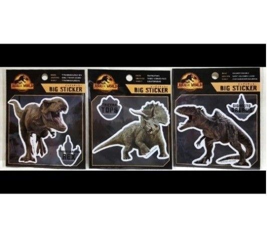 恐竜ビッグステッカー3枚セット ティラノサウルス トリケラトプス ギガノサウルス