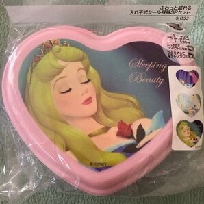 ふわっと盛れる入れ子式シール容器3pセット ハート型 ディズニープリンセス オーロラ姫 弁当箱 ランチボックス