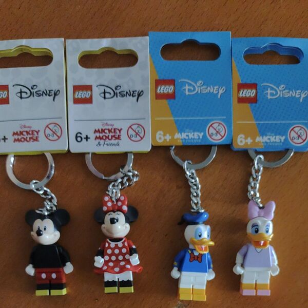 LEGO Disney キーホルダー 4個セット ミッキー ミニー ドナルド デイジー レゴ