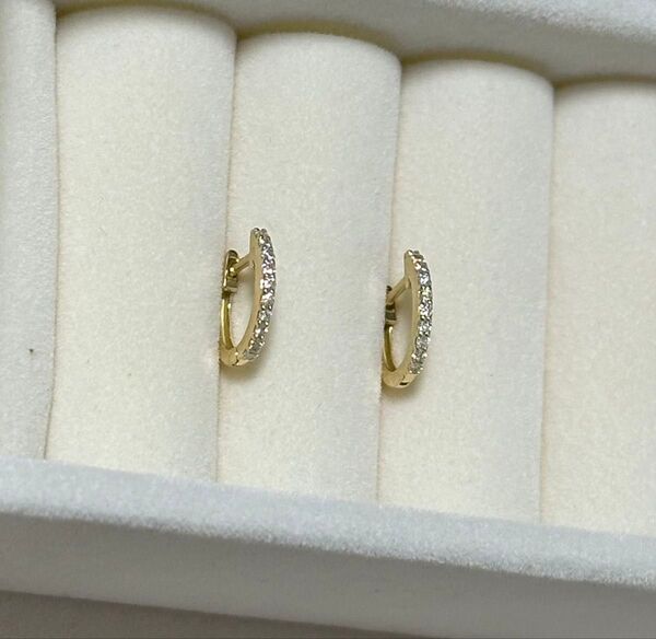 k18 ダイヤモンド ピアス 中折れピアス フープピアス アクセサリー
