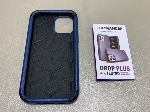 iPhone12mini用 耐衝撃ケース ネイビー/ブラック PC/TPU 2m耐久