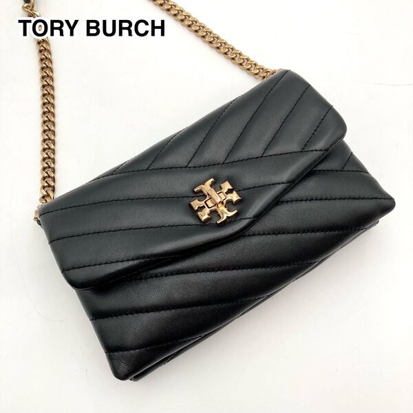 激レア【美品】TORY BURCH トリーバーチ キラ チェーン ショルダーバッグ レザー 黒 キルティング ターンロック 上品