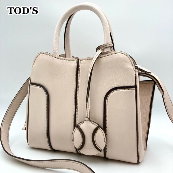 人気モデル【美品】TOD'S TODS トッズ セラ ハンドバッグ 本革 ライトピンク 2way ミニ ボール型チャーム付き
