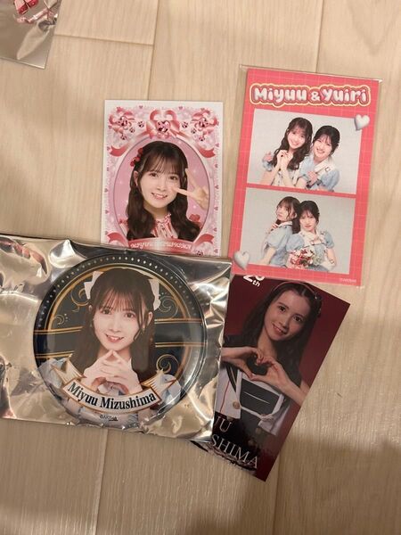 水島美結 AKB ステッカー 春コン 缶バッジ