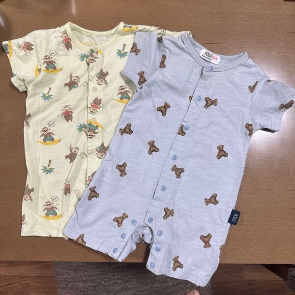 【良品】カバーオール ロンパース ベビー ベビー服 半袖 60〜70サイズ 夏服