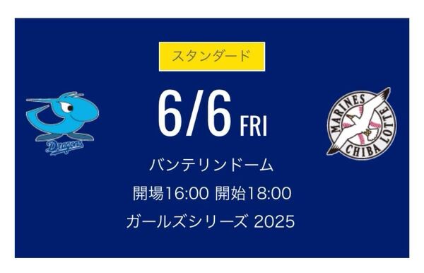 中日ドラゴンズvs千葉ロッテマリーンズ6月6日ライスタ