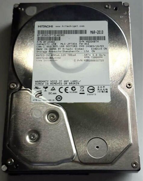 【動作に難あり】HITACHI(HGST) 1TB 内蔵HDD
