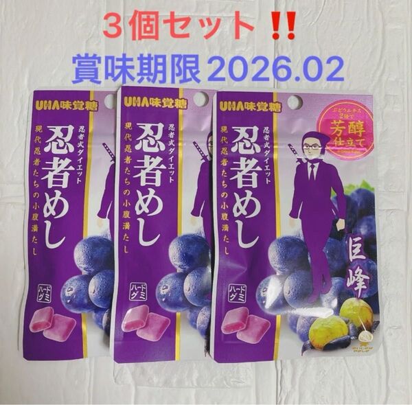 忍者めし 3個セット お菓子 グミ 巨峰