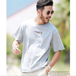 XL PLAYBOY(プレイボーイ) ロゴTシャツ / Tシャツ メンズ 半袖 半袖Tシャツ グレー T