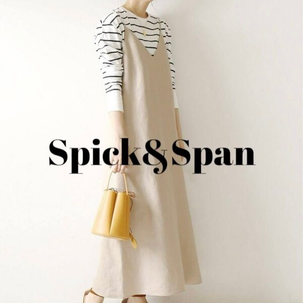 Spick&Span スピックアンドスパン リネンパネルキャミワンピース 麻 ホワイト 38 キャミワンピ ロング スカート