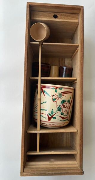 茶道具セット 棗 箱付き お茶セット 短冊箱 柄杓 茶碗 蓋置 水指