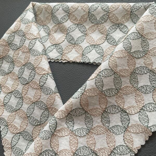 半襟 七宝コットン刺繍レース 半衿 ハンドメイド 生地
