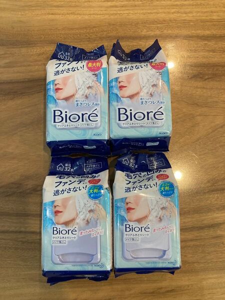 Biore クリアふきとりシート 32枚入り 4個