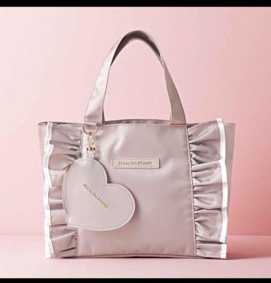 JILL by JILL STUART ハート形チャームつきフリルトートバッグ