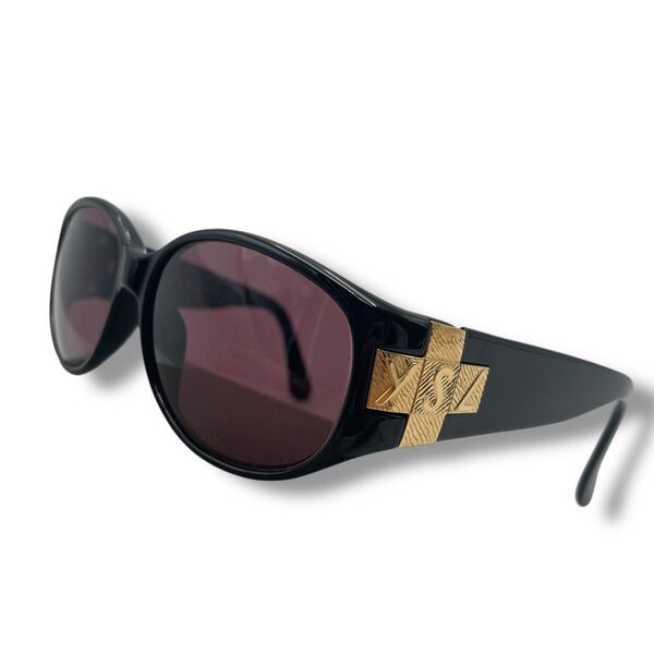 【美品】Yves Saint Laurent イヴ・サンローラン サングラス ブラック UVカット ロゴ金具 31-6510