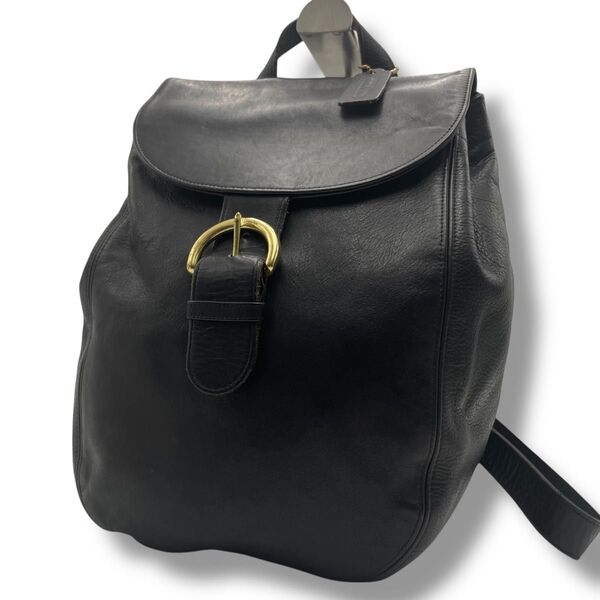 【希少】A4可 OLD COACHオールドコーチ リュック バックパック グラブタンレザー 本革 黒 金具 ソーホー 男女兼用