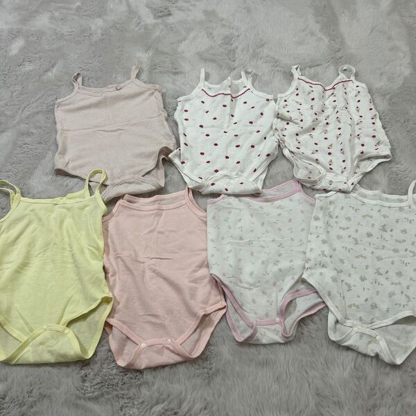 キッズ子ども女の子ベビー下着肌着キャミソールロンパース7枚セット90〜95センチ ベビー服