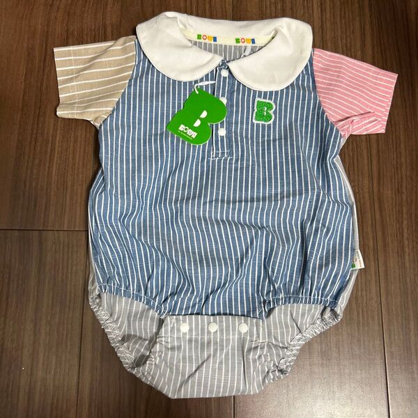 新品!キッズ子どもベビーロンパース 70センチ ベビー服 子供服 半袖ロンパース 襟付きBOWA ビームスデザインショートオール