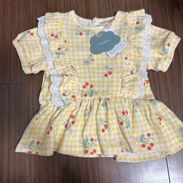 新品!キッズ子ども女の子ベビートップス半袖Tシャツ80センチ花柄バースデイフタフタ 子供服