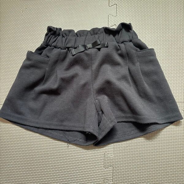 オルソンブルー ショートパンツ 半ズボン 黒 リボン ポケット付き 90cm